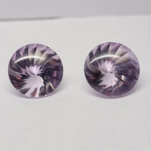 Fancy Laser Cut Amethyst Pair
